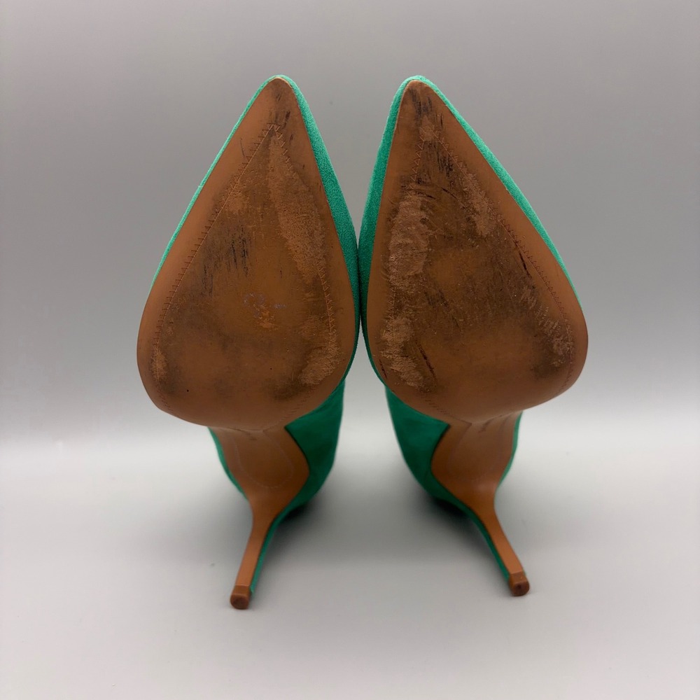 Banana Republic Pumps Womens 7 Green Suede Pointed Toe Stiletto Classic - Picture 5 of 12